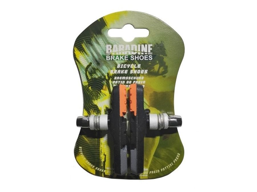 Brzdové špalky Baradine, "V" MTB-960V, černo-šedo-oranžové
