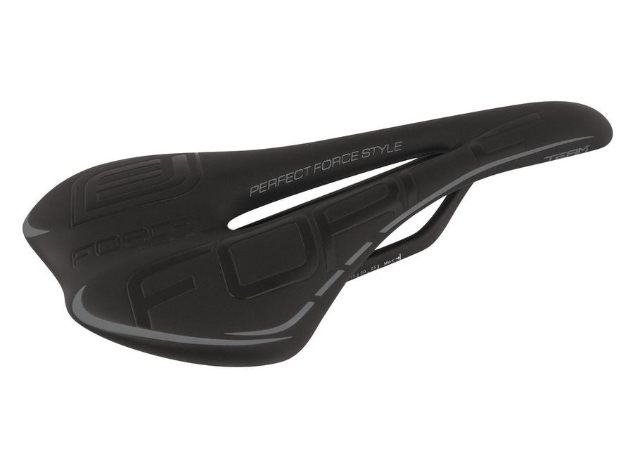 Sedlo FORCE TEAM HOLE karbon, černo-šedé