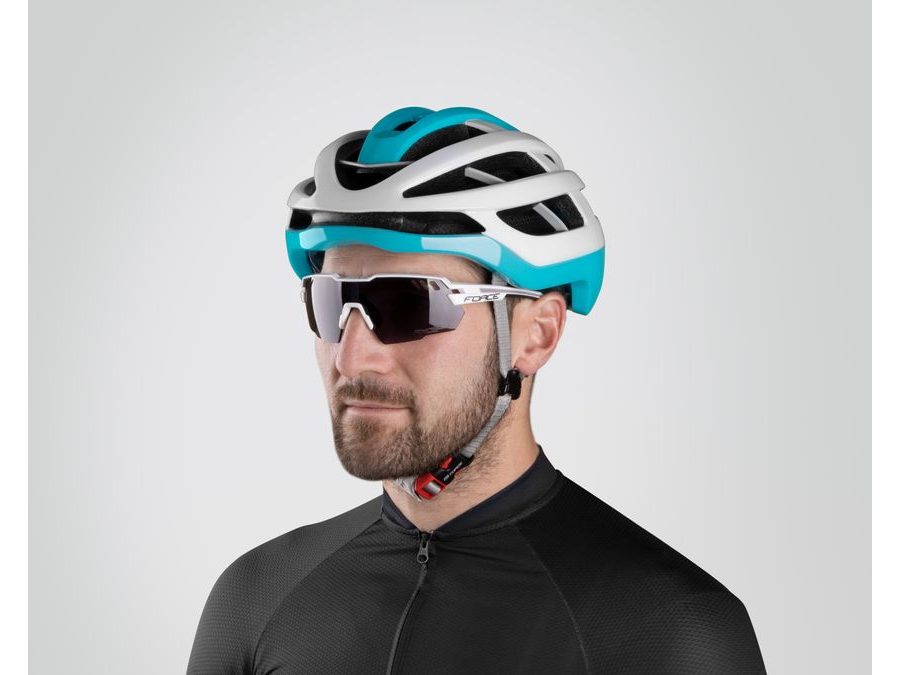 Helma FORCE LYNX, bílo-tyrkysová