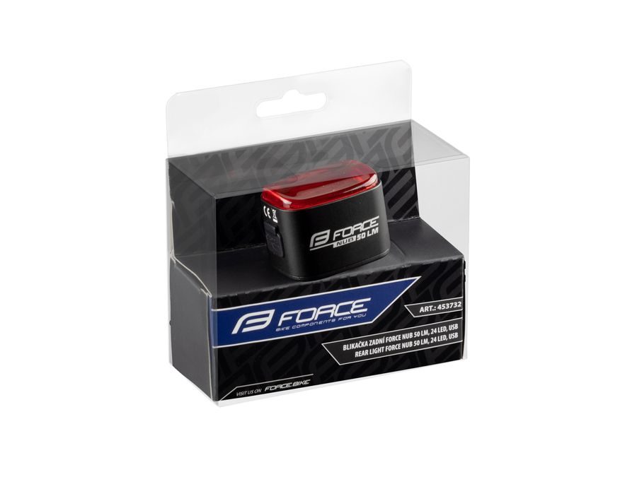 Zadní blikačka FORCE NUB 50 LM, 24 LED, USB