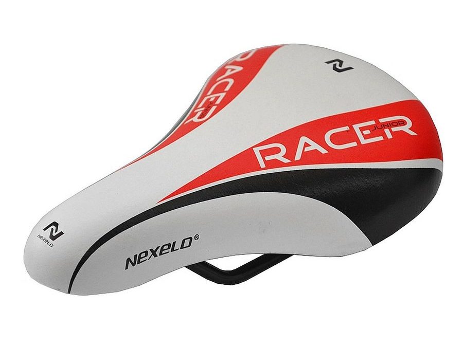 Dětské sedlo NEXELO 12" ČERNO/ČERVENO/BÍLÉ