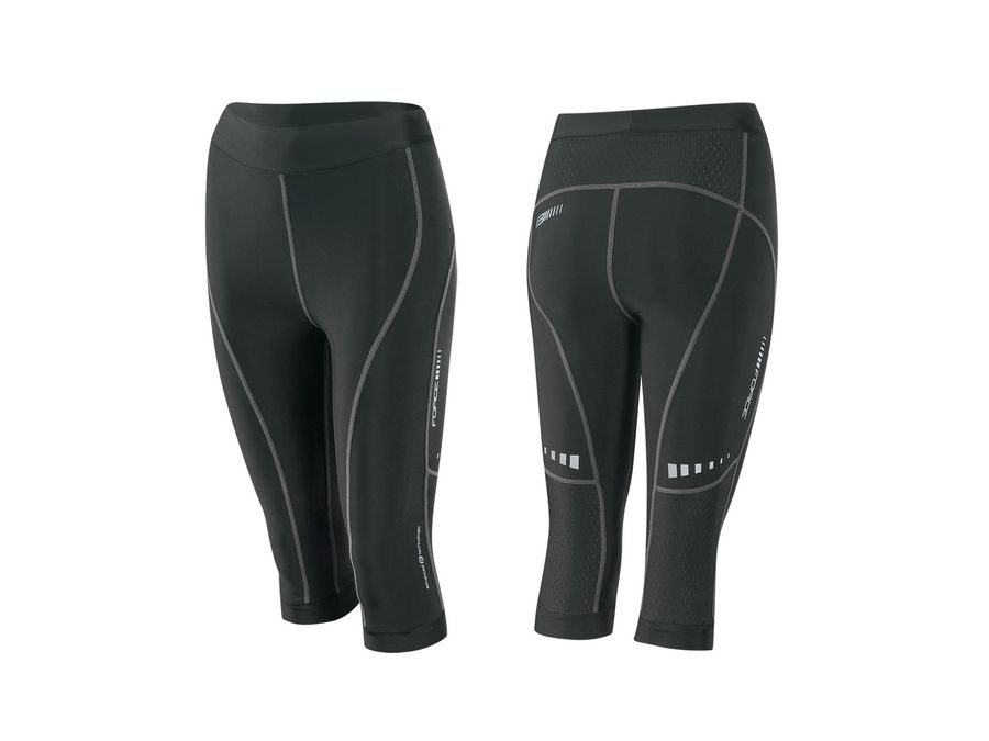 Dámské 3/4 legíny do pasu bez vložky Force LADY FITNESS, černé