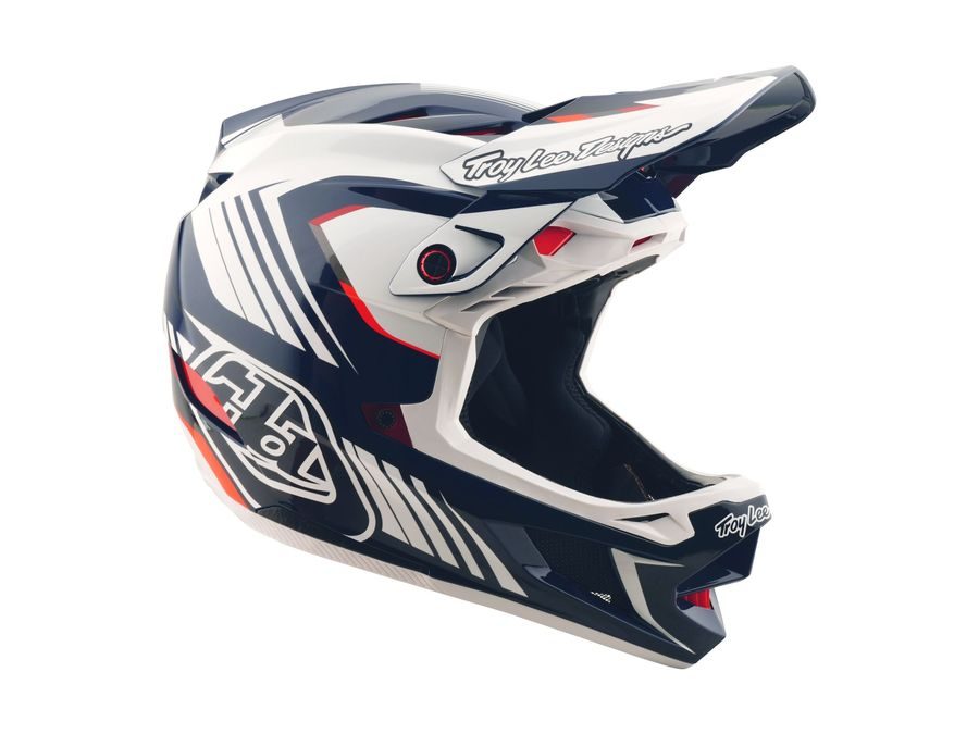Integrální helma Troy Lee Designs D4 POLYACRYLITE QUALIFIER BLUE / WHITE 2025