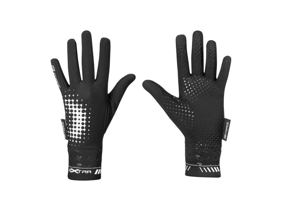 Dětské dlouhoprsté rukavice FORCE KID EXTRA, jaro-podzim, černé