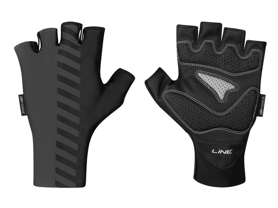 Letní krátkoprsté rukavice FORCE LINE bez zapínání, šedo-černé