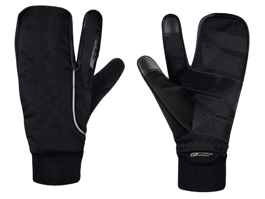 Podzimní/zimní rukavice FORCE HOT RAK PRO 3+1, černé