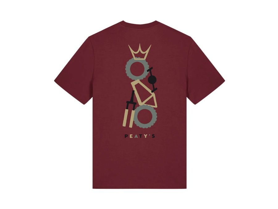 Tričko PEATY'S PUBWEAR TRIKO S KRÁTKÝM RUKÁVEM STACKED BURGUNDY