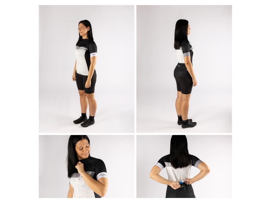 Dámský dres FORCE SPRAY LADY krátký rukáv, bílo-černý