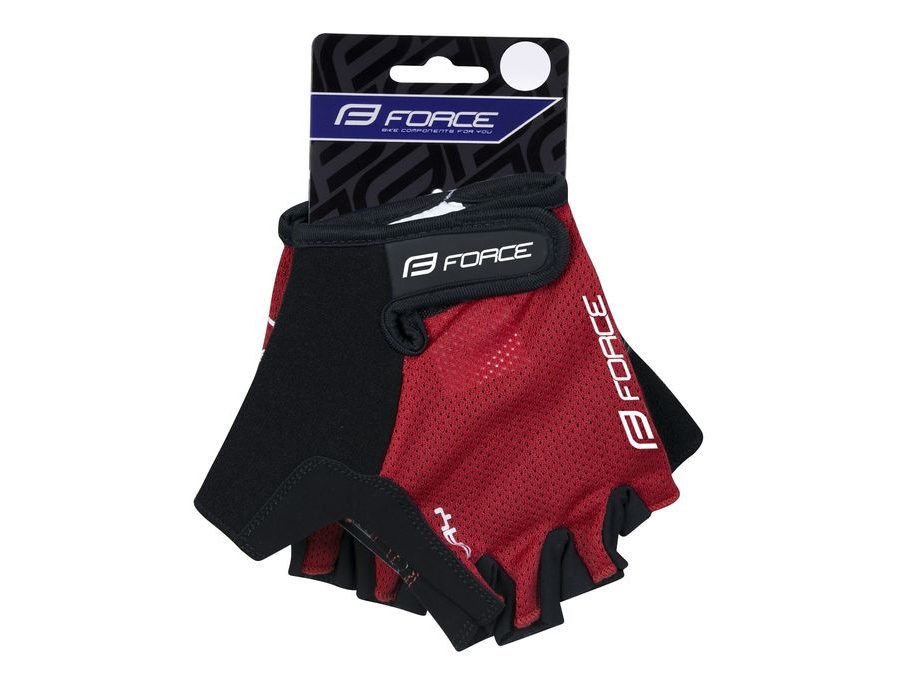 Letní krátkoprsté rukavice FORCE TERRY, červené