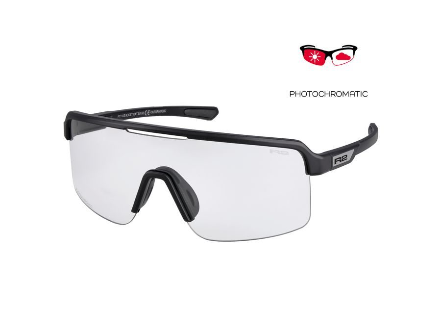 Fotochromatické sportovní sluneční brýle R2 BOOST AT114G, černé