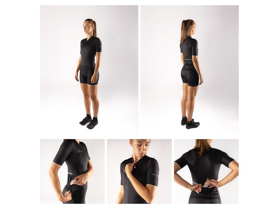 Dámský dres s krátkým rukávem FORCE GOLD LADY, černo-zlatý