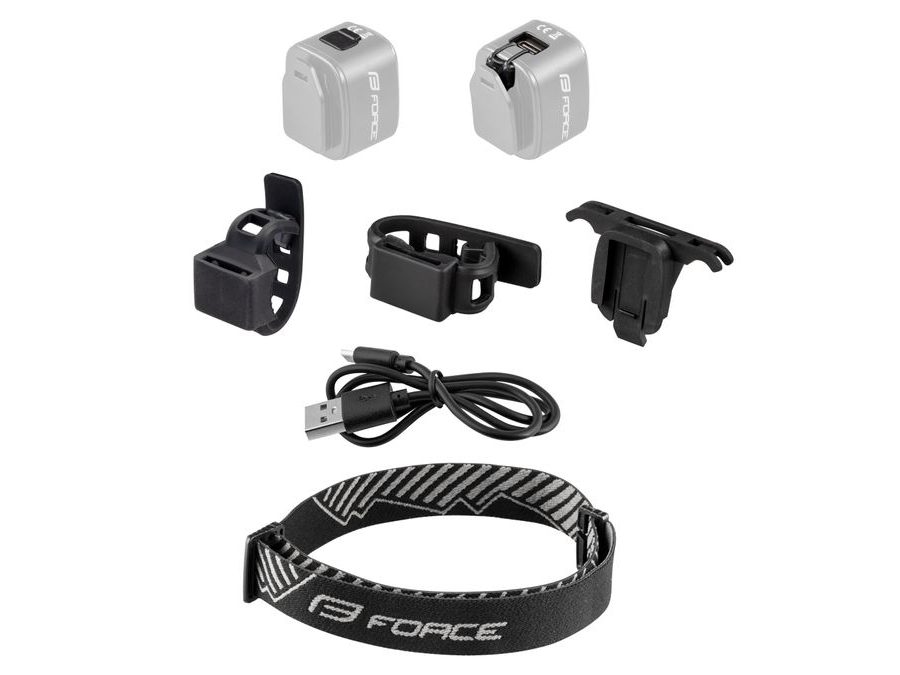 blikačka přední/zadní FORCE FLEA 200LM USB, černá