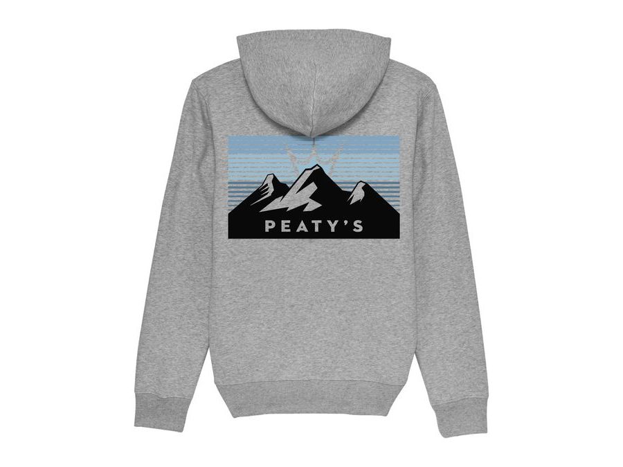 Mikina PEATY'S PUBWEAR CREW MIKINA S KAPUCÍ - 3 PEAKS SUNRISE / HEATHER GREY