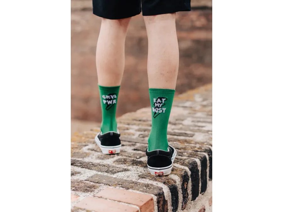 Ponožky na gravel kolo Kolo je Láska - GRVL PWR, zelená