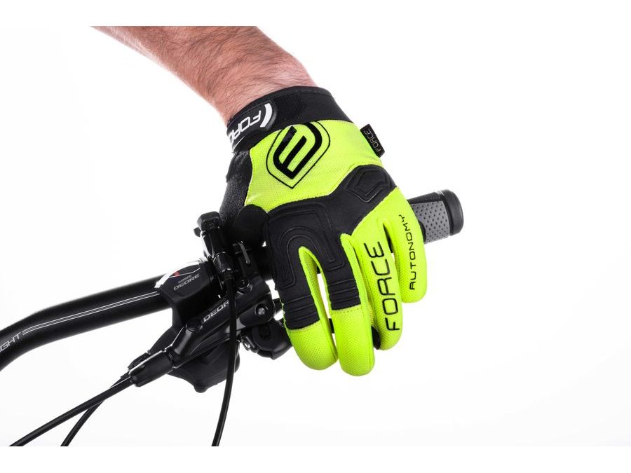 Letní dlouhoprsté rukavice FORCE MTB AUTONOMY, fluo