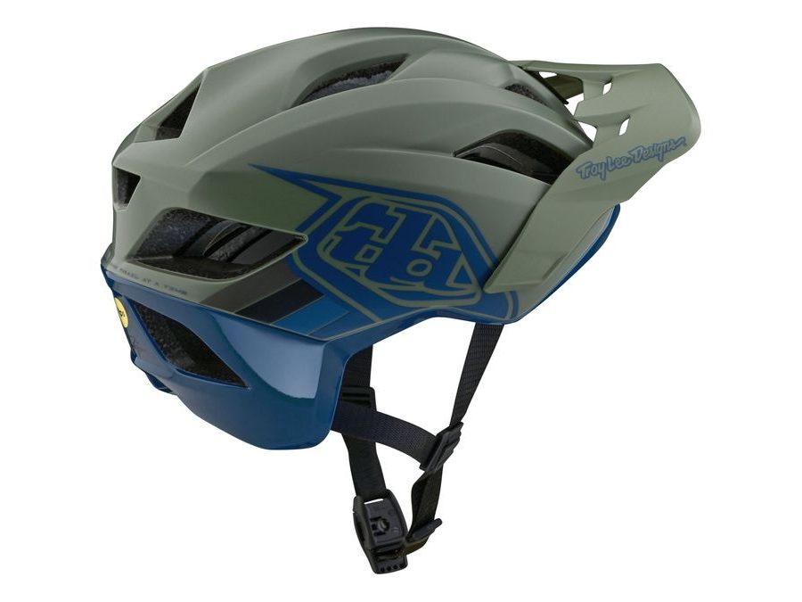 Helma Troy Lee Designs FLOWLINE SE MIPS BADGE OLIVE / INDIGO 2024