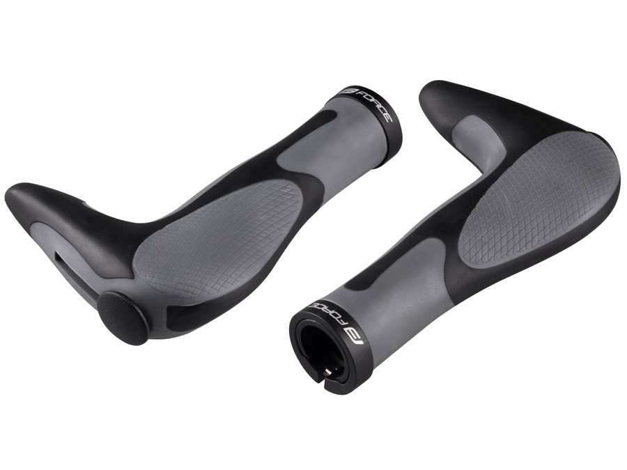 Gripy FORCE GEL s integrovanými rohy 113mm, černo-šedá