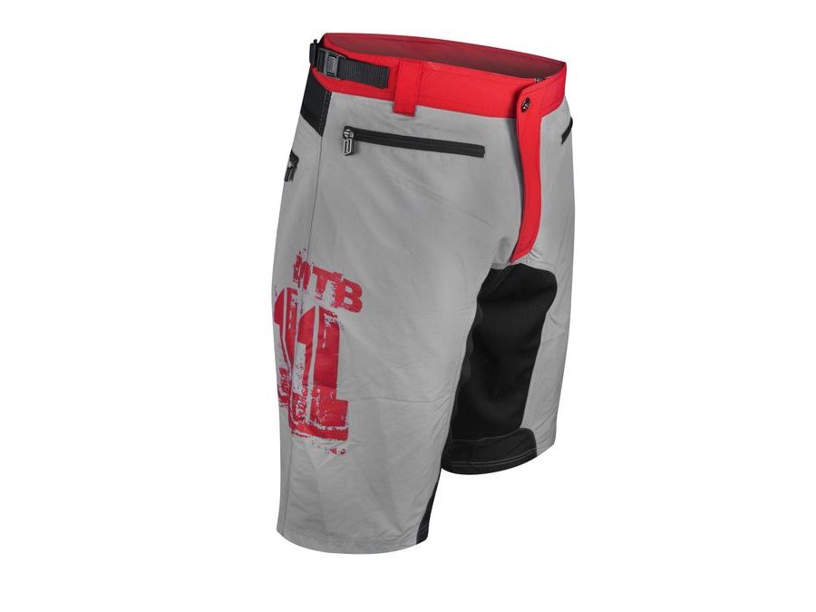 Pánské kraťasy do pasu s odnímatelnou vložkou FORCE MTB-11, světle šedé