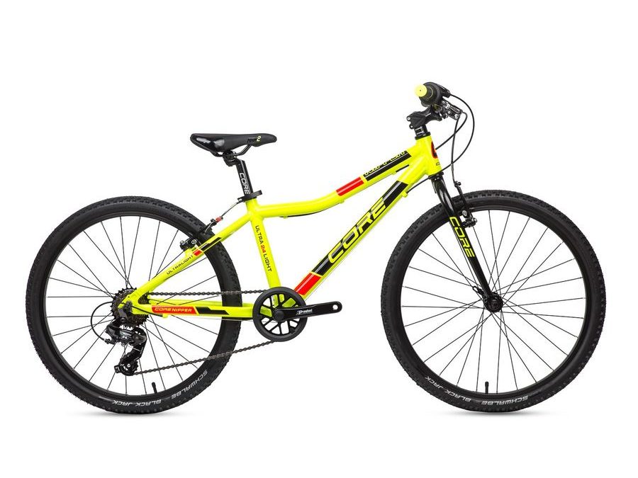 Dětské kolo Core Nipper 24" - jednopřevodník, žlutý design superlight 2025