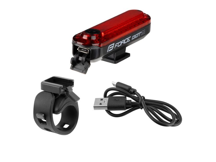 Zadní blikačka FORCE DOT, USB