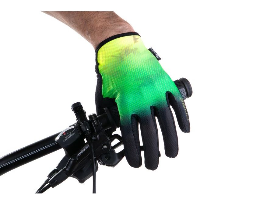 Letní dlouhoprsté rukavice FORCE MTB CORE, fluo-zelené