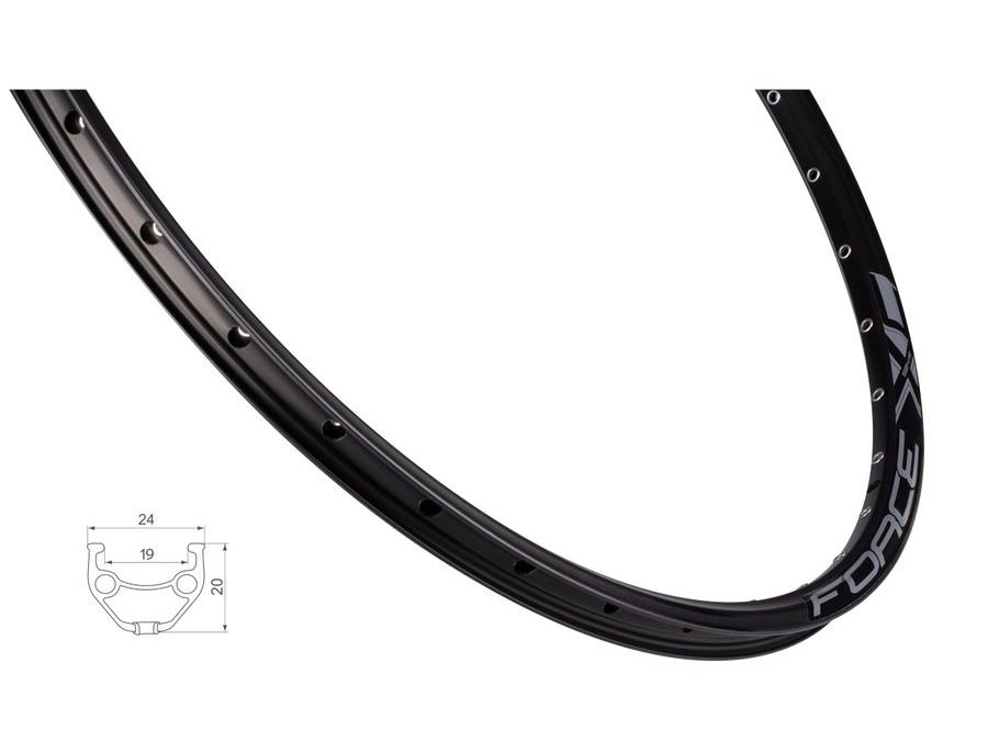 ráfek FORCE XC BASIC DISC 584x19, 32děr, černý