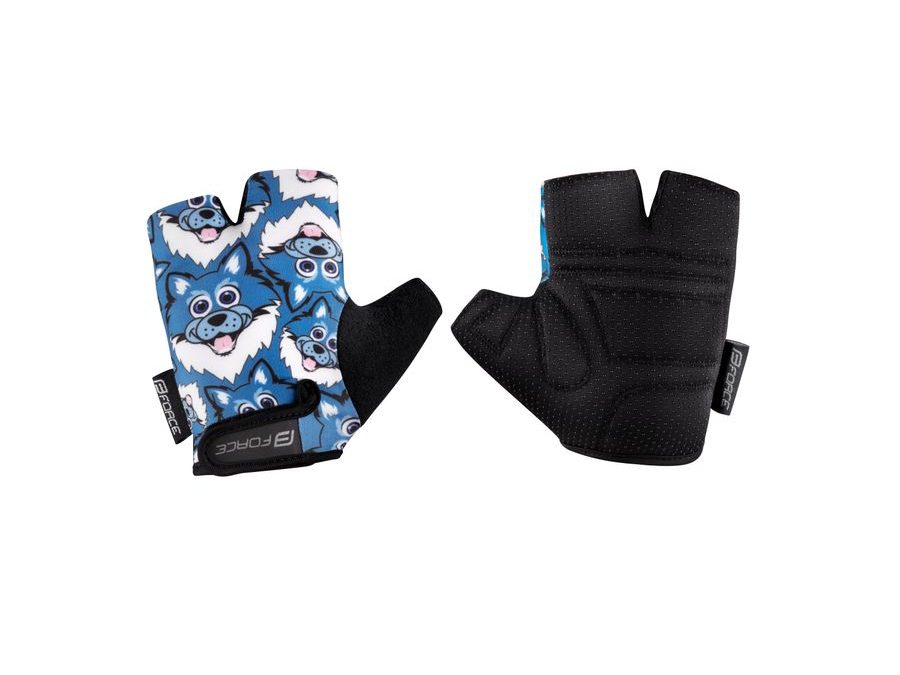 Dětské krátkoprsté rukavice FORCE WOLFIE KID, modré