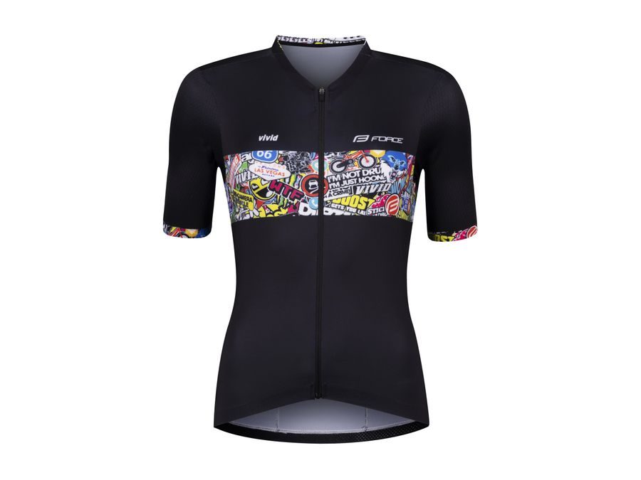 Dámský dres s krátkým rukávem FORCE VIVID LADY, černý
