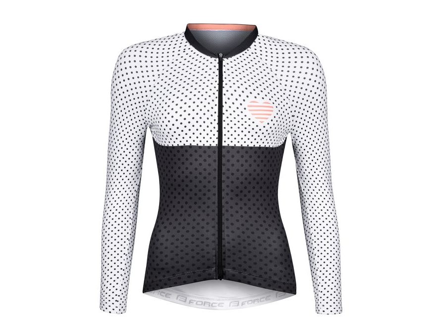 Dámský dres s dlouhým rukávem FORCE POINTS LADY, černo-bílý