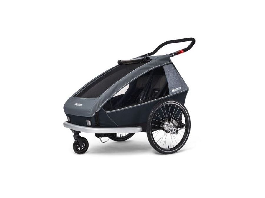 Odpružený vozík za kolo CROOZER KID FOR 2 PLUS Vaaya GRAPHITE BLUE 2020 2v1