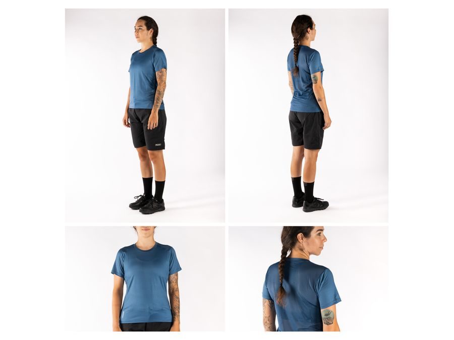 Dámský dres FORCE MTB MOUNT LADY krátký rukáv, modrý