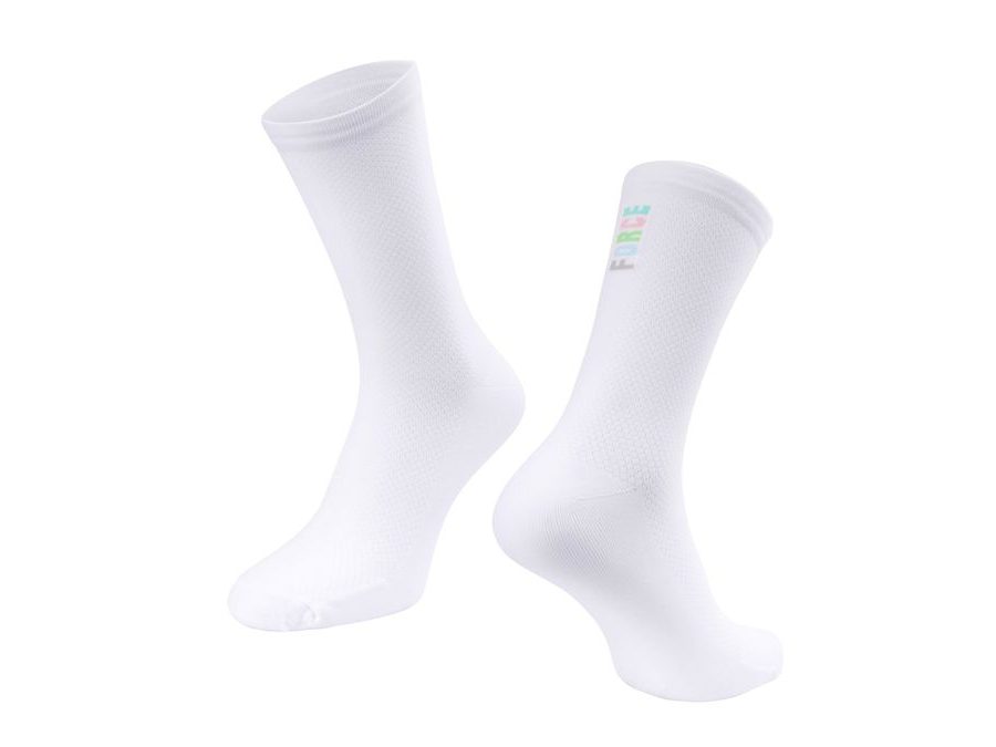 Dlouhé ponožky FORCE COLOUR, bílé