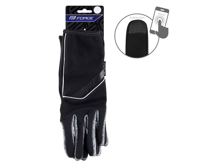 rukavice F GALE softshell, jaro-podzim, černé