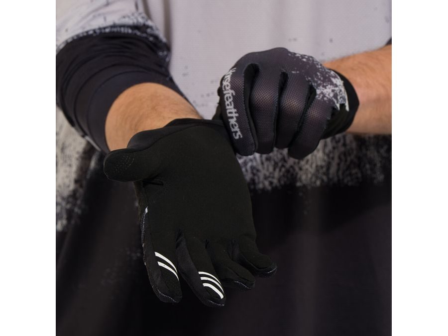 Letní dlouhoprsté rukavice HORSEFEATHERS Digger, black-silver birch