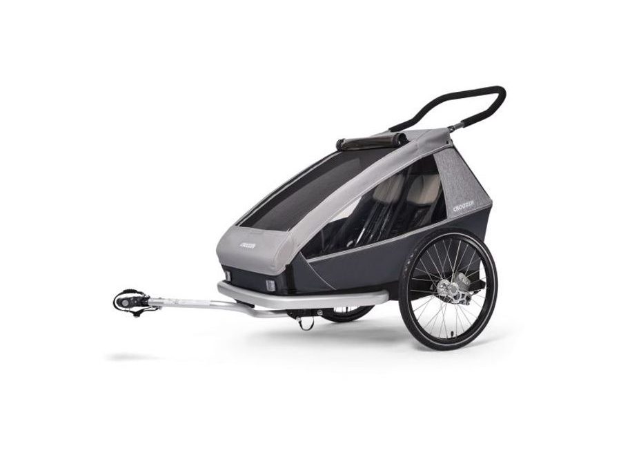 Odpružený vozík za kolo CROOZER KID FOR 2 Keeke STONE GREY 2020 2v1