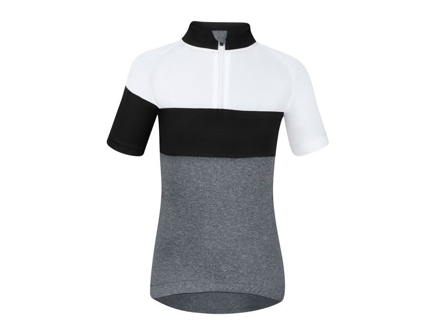 Dětský dres s krátkým rukávem FORCE VIEW KID, šedo-bílo-černý