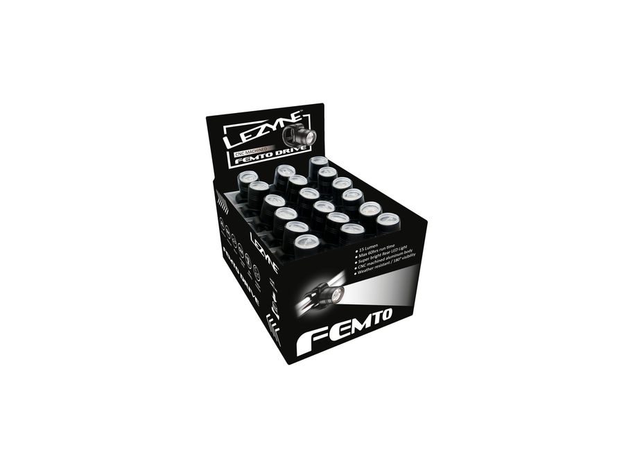 Box s předních světel LEZYNE LIGHT FRONT FEMTO DRIVE FRONT BOX SET BLACK GLOSS