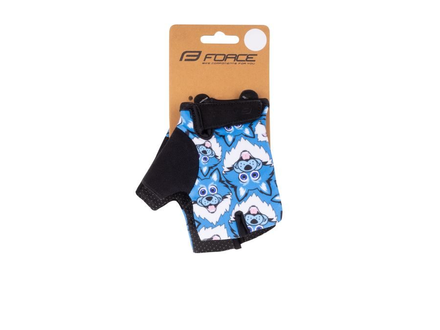 Dětské krátkoprsté rukavice FORCE WOLFIE KID, modré