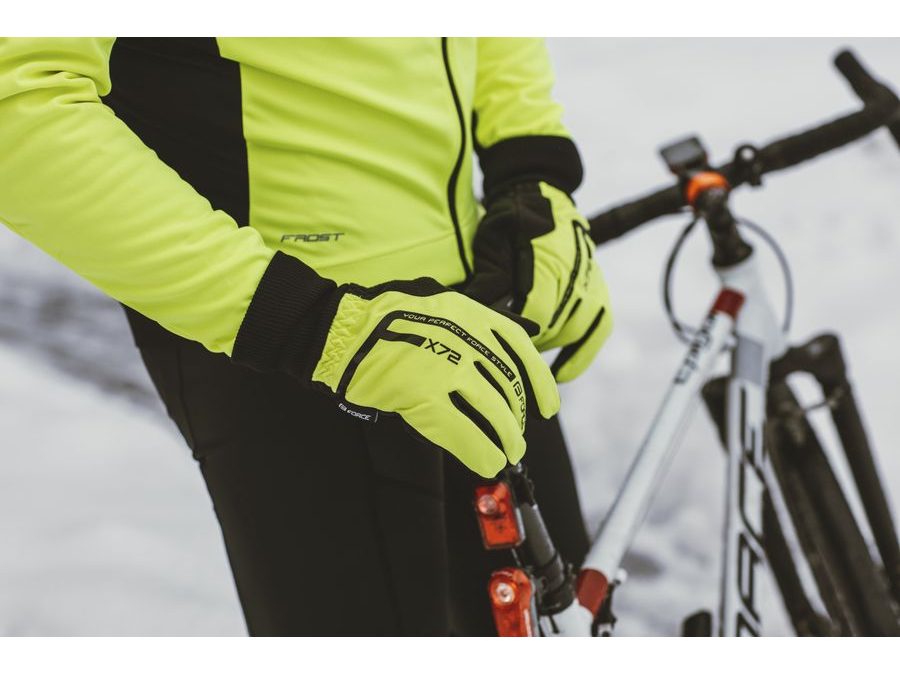 Podzimní/zimní rukavice FORCE X72, fluo