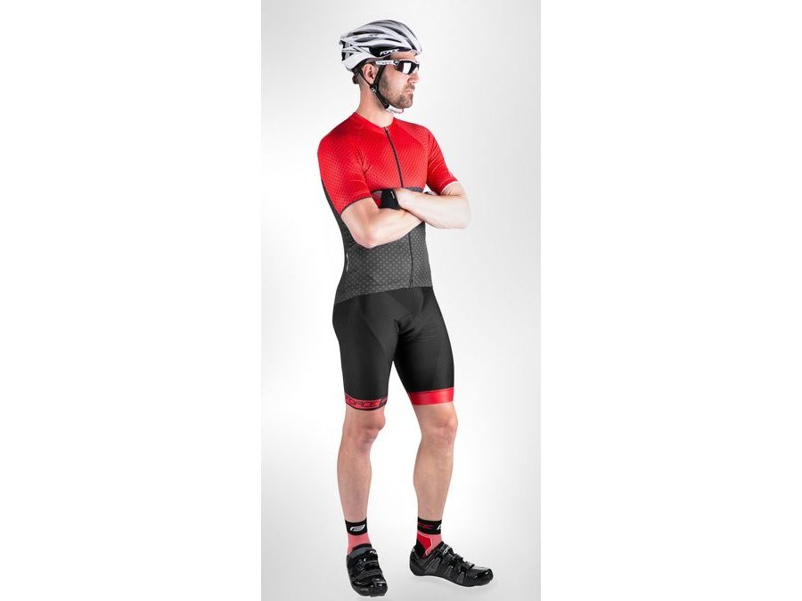 Pánské kraťasy se šráky a vložkou FORCE B51, černo-červené