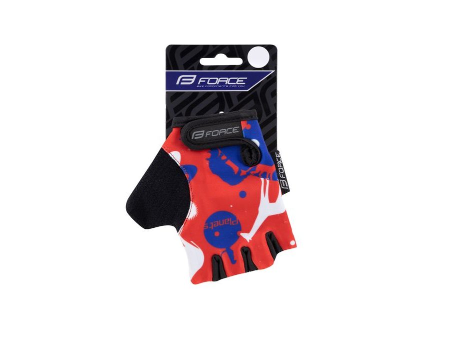 Dětské krátkoprsté rukavice FORCE PLANETS KID, červeno-modré