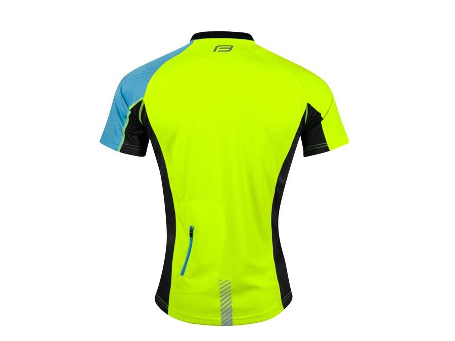 Dres s krátkým rukávem FORCE MTB ATTACK, fluo-modrý
