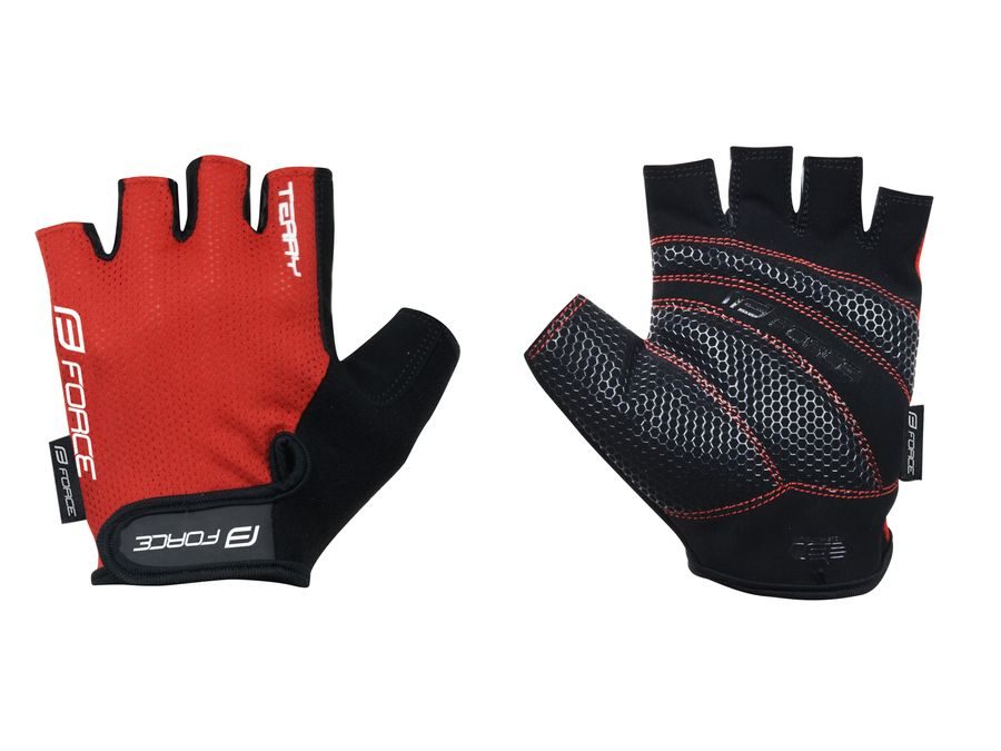 Letní krátkoprsté rukavice FORCE TERRY, červené
