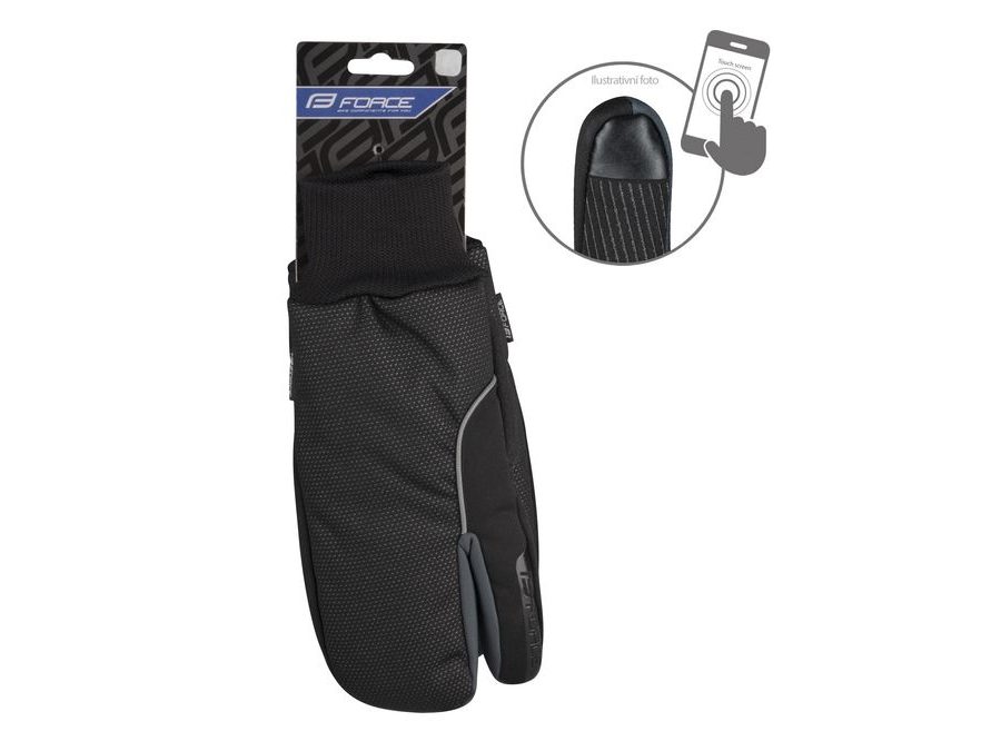 Podzimní/zimní rukavice FORCE HOT RAK PRO 3+1, černé
