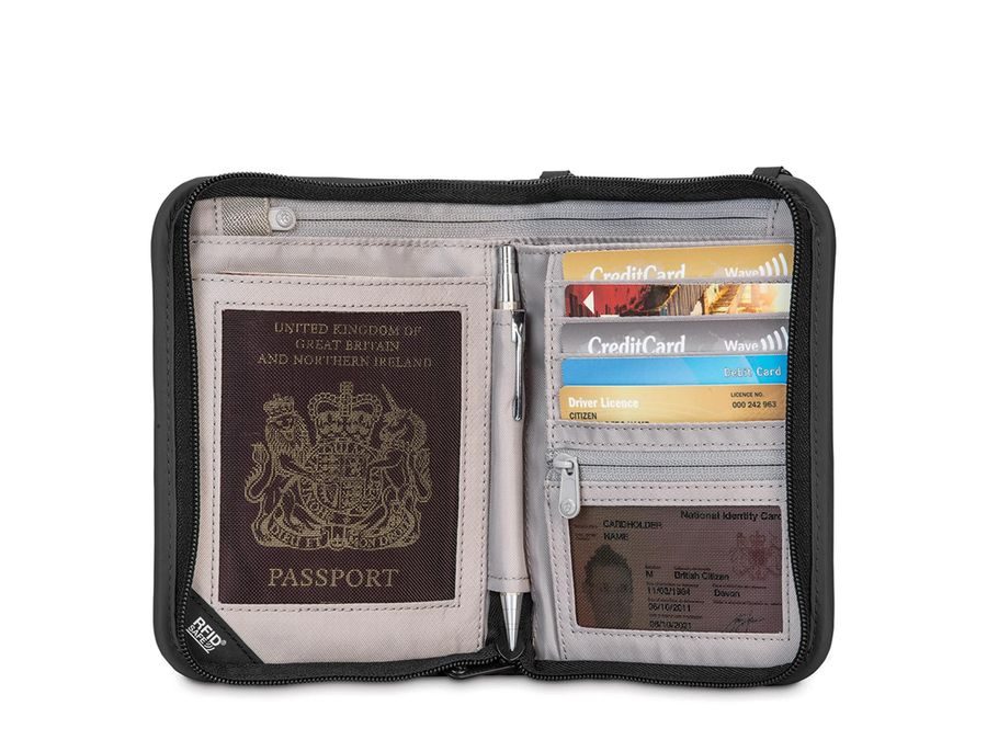 Peneženka PACSAFE RFIDsafe V150 black