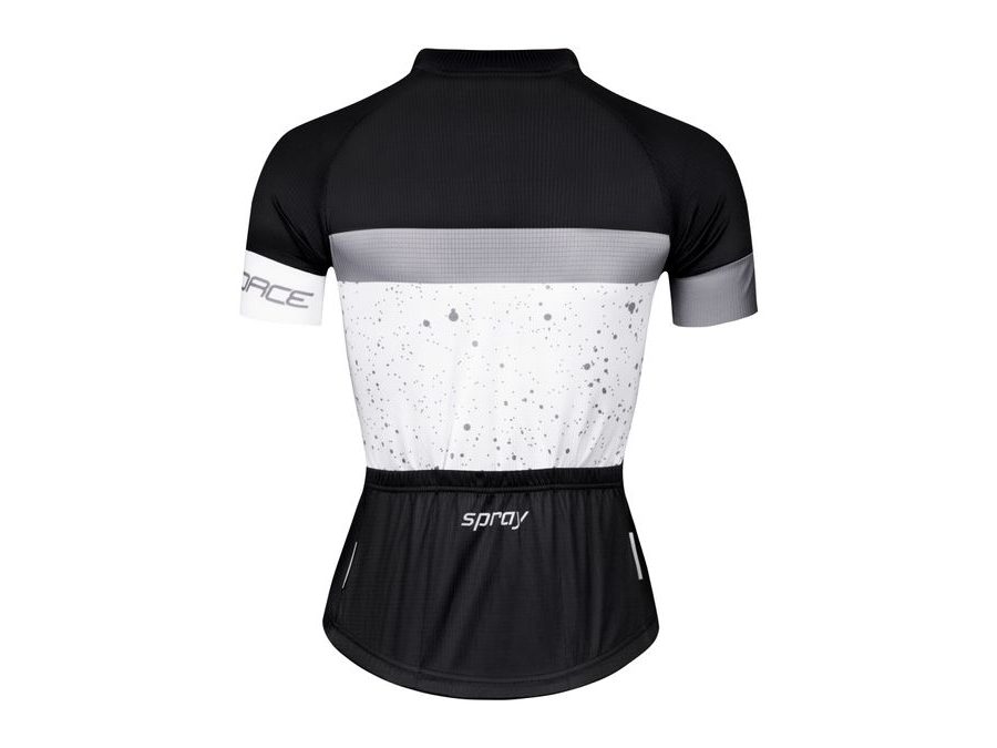 Dámský dres FORCE SPRAY LADY krátký rukáv, bílo-černý