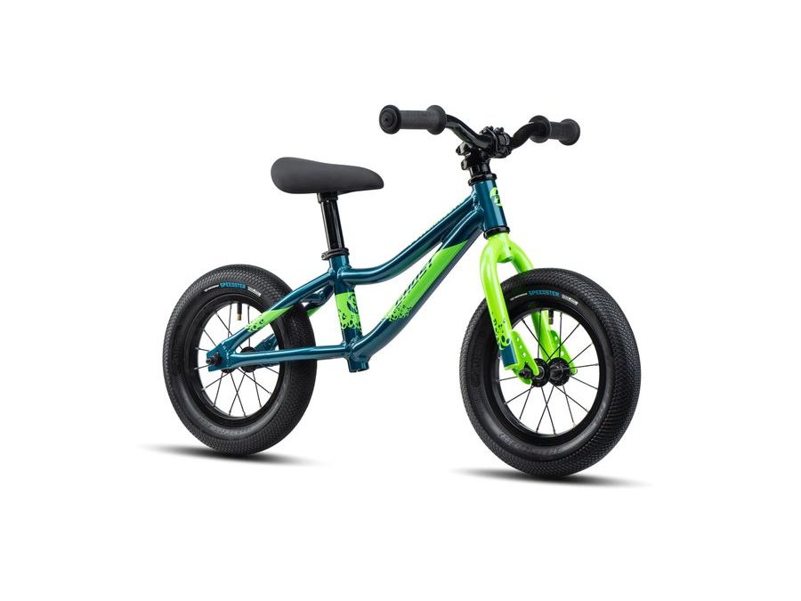 Dětské odrážedlo GHOST Powerkiddy 12 Dirty Blue/Metallic Lime Green Gloss