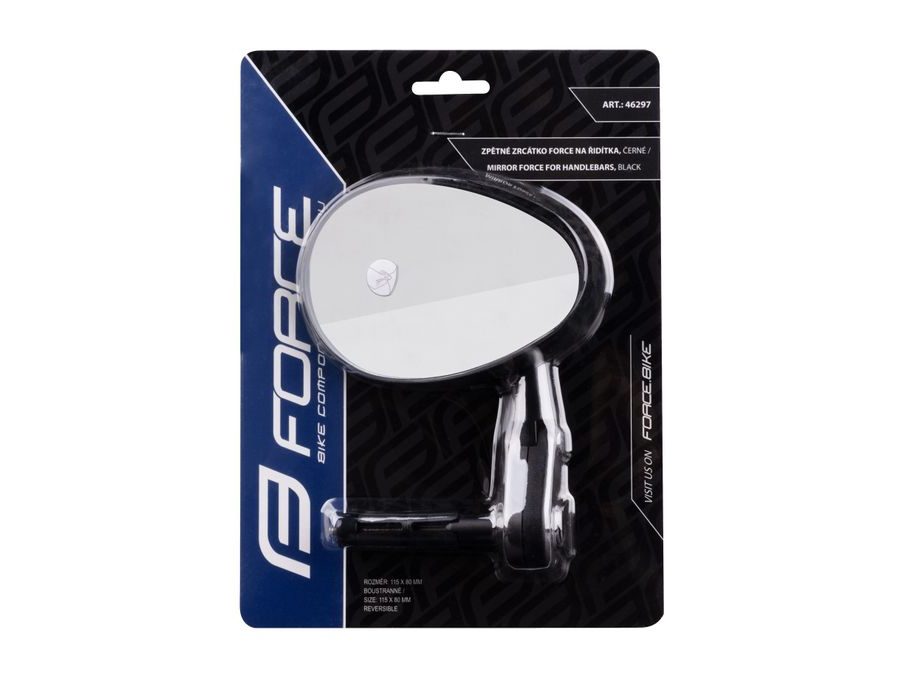 Zpětné zrcátko FORCE na řídítka oboustranné, černé