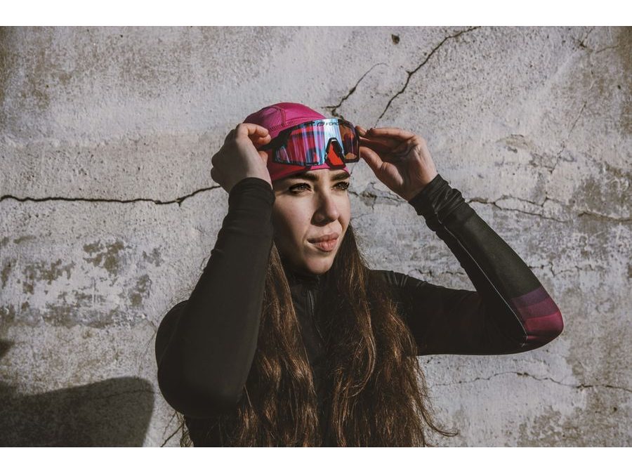 Čepice pod helmu FORCE SPLIT zateplená, růžovo-černá