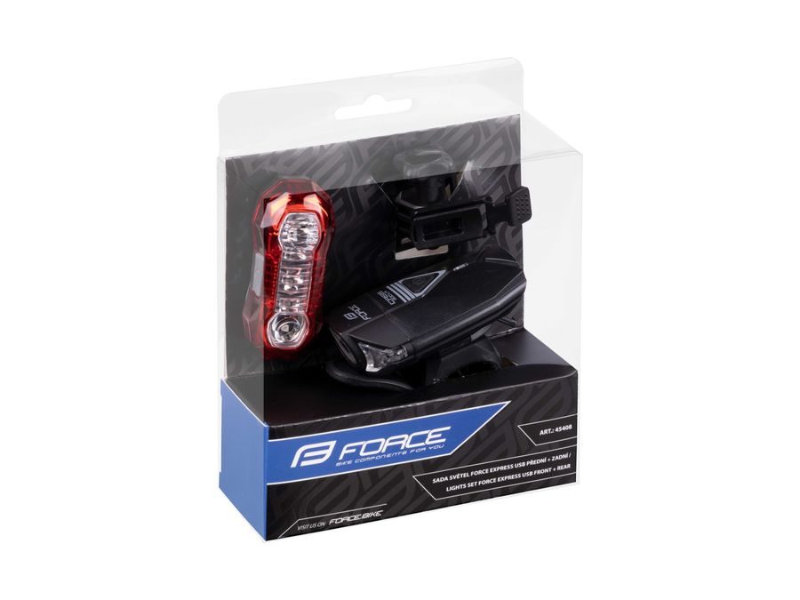 Sada světel Force EXPRESS USB přední + zadní